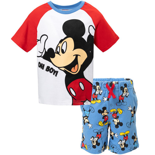 Disney Mickey Mouse Little Boys Graphic T-Shirt & French Terry Shorts White/Red/Blue 6 Disney Mickey Mouse Little Boys Graphic T-Shirt & French Terry Shorts White/Red/Blue 6