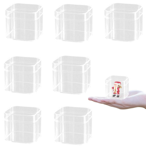 Small Acrylic Box with Lid Clear Acrylic Square Cube Small Acrylic Display Transparent Candy Jewelry Storage Organizing Containers Party Decorations Cake Cookie Macaroon Candy Box