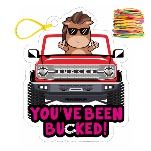 You've Been Bucked | Buck Buck Bronco | Buck Yeah Bronco Tags | Buck Bronco Tag Attach To Plastic Bronco Horse Figurine | 35 Pack |2.7x3.5inch Size