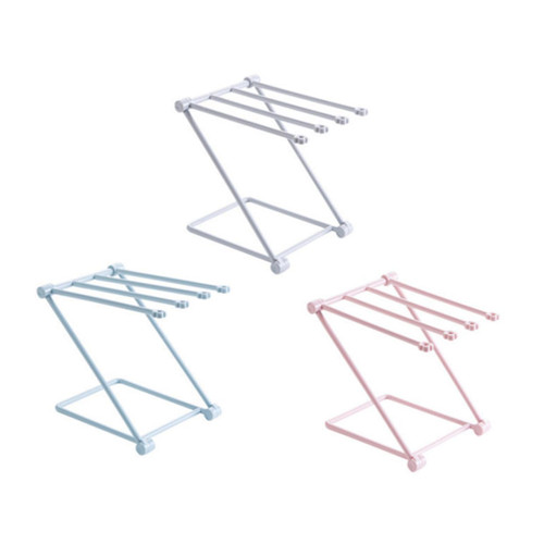 Zerodeko 3pcs Hanging Clothes Drying Rack Plastic Clothes Hangers Cleaning Rags Towel Drying Rack Foldable Drying Rack Collapsible Hangers for Clothes Kitchen Cloth Rack Towel Rack Cup Rack