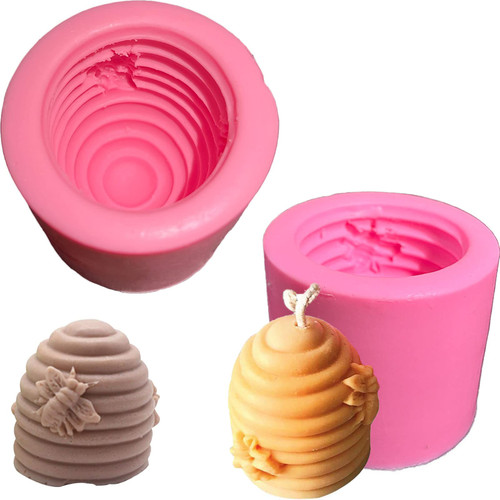 3D Beehive Candle Mold Soap Silicone Molds Honeycomb Handmade for Fondant Cake Baking Muffin Chocolate Cookie Making Tools, Cupcake Cakes Candles Mould Wax Melt Moulds, DIY Christmas Bakeware