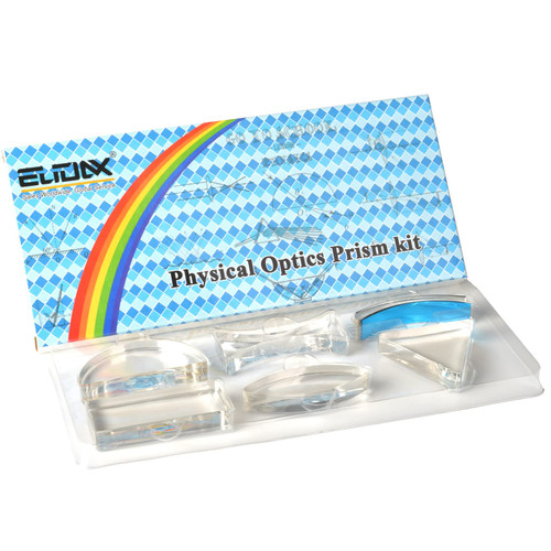 6 Pcs Acrylic Glass Light Prism Optical Lens Triangular Semicircular Rectangular Concave Convex Mirror Len Physics Demonstration Tools Equipment for Physics Teaching Lab Reflection Refraction Science