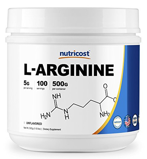 Nutricost L-Arginine (500 Grams) - Pure L-Arginine Powder - 5000mg Per Serving; 100 Servings Nutricost L-Arginine (500 Grams) - Pure L-Arginine Powder - 5000mg Per Serving; 100 Servings