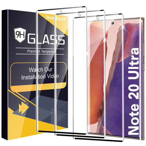 Hendlent 3 Pack for Samsung Galaxy Note 20 Ultra/Note 20 Ultra 5G,9H Tempered Glass,Ultrasonic Fingerprint Compatible,3D Curved,HD Clear,Bubble-Free for Galaxy Note 20 Ultra Glass Protector Hendlent 3 Pack for Samsung Galaxy Note 20 Ultra/Note 20 Ultra 5G,9H Tempered Glass,Ultrasonic Fingerprint Compatible,3D Curved,HD Clear,Bubble-Free for Galaxy Note 20 Ultra Glass Protector