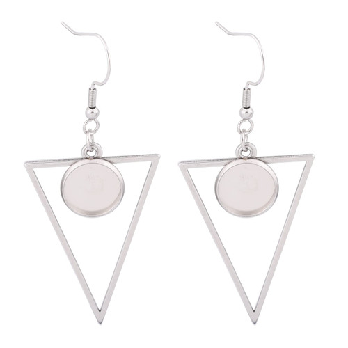 Reidgaller 20pcs Stainless Steel Triangle Hoop Earring Bezel Blanks Fit 12mm Cabochon Earring Setting Trays DIY Jewelry Hooks Findings Reidgaller 20pcs Stainless Steel Triangle Hoop Earring Bezel Blanks Fit 12mm Cabochon Earring Setting Trays DIY Jewelry Hooks Findings