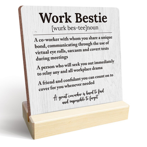 Coworker Leaving Gifts for Women Work Bestie Noun Rustic Wooden Desk Decor Inspirational Retirement Employee Gifts for Women Coworkers Friends Home Farmhouse Office Table Plaque with Wood Stand Coworker Leaving Gifts for Women Work Bestie Noun Rustic Wooden Desk Decor Inspirational Retirement Employee Gifts for Women Coworkers Friends Home Farmhouse Office Table Plaque with Wood Stand