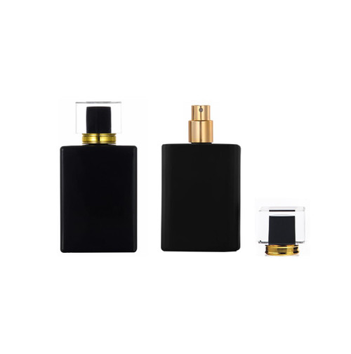 YORROR 2 Pack 50ml Glass Perfume Atomizer,Black Empty Perfume Spray Bottle,Portable Fragrance Fine Mist Spray Bottle Perfume Dispenser for Travel