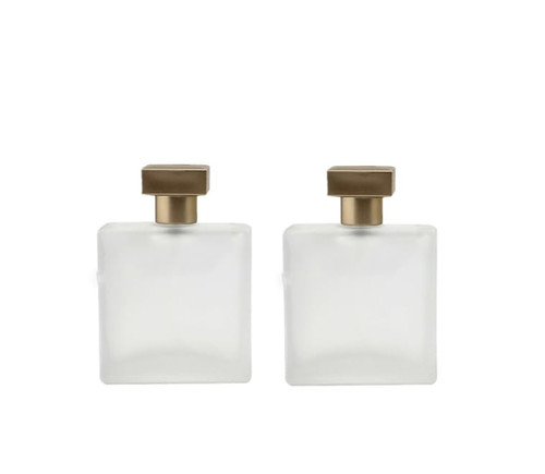 YORROR 2 Pack 50ml Glass Perfume Atomizer,Frosted White Empty Perfume Spray Bottle,Portable Fragrance Fine Mist Spray Bottle Perfume Dispenser for Travel