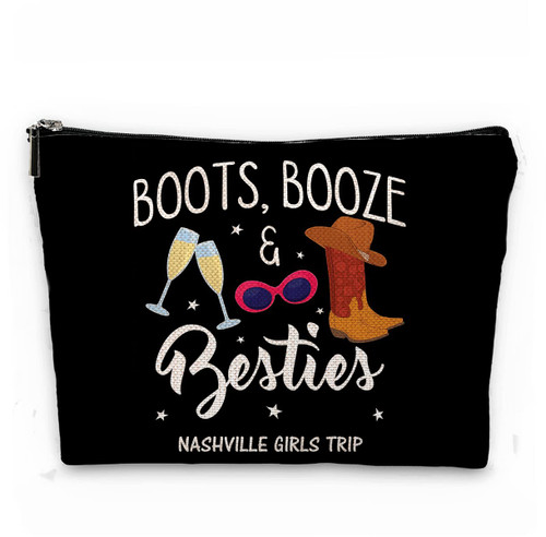 Nashville Girls Trip Boots Booze and Bestie Makeup Bag,Retro Western Cowgirl Boot Girls Vacation Cosmetic Pouch,Christmas Birthday Gifts for Teen Girls Best Friends Bestie BFF Soul Sister Nashville Girls Trip Boots Booze and Bestie Makeup Bag,Retro Western Cowgirl Boot Girls Vacation Cosmetic Pouch,Christmas Birthday Gifts for Teen Girls Best Friends Bestie BFF Soul Sister