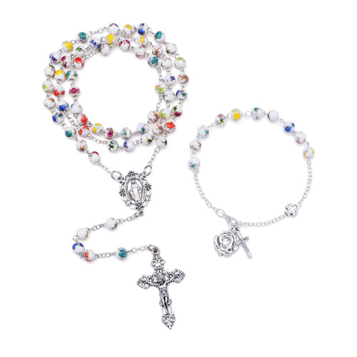 Rosary Beads Catholic for Women Rosarios Catolicos Para Mujer Crucifix Rosary Necklace Flower Ceramic Bead Charm Bracelets Set Cross Rosary for Men Rosario Jesus Rosarios Miraculous Medals Rosaries Rosary Beads Catholic for Women Rosarios Catolicos Para Mujer Crucifix Rosary Necklace Flower Ceramic Bead Charm Bracelets Set Cross Rosary for Men Rosario Jesus Rosarios Miraculous Medals Rosaries