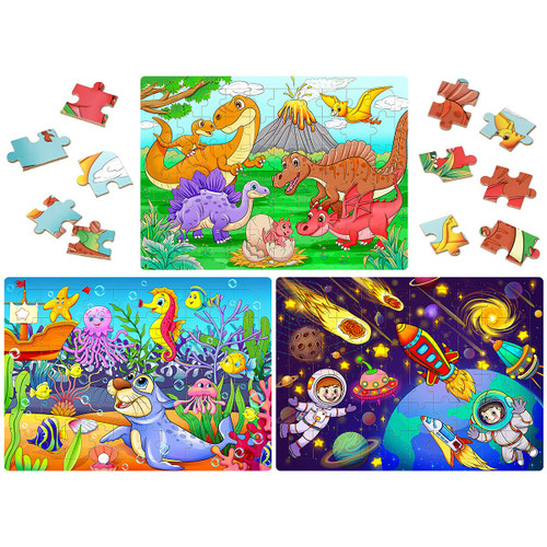 Puzzles for Kids Ages 4-8, Wooden Jigsaw Puzzles 60 Pieces Colorful Wooden Puzzles for Toddler Children Learning Educational Puzzles Toys for Boys and Girls (3 Puzzles*60) Puzzles for Kids Ages 4-8, Wooden Jigsaw Puzzles 60 Pieces Colorful Wooden Puzzles for Toddler Children Learning Educational Puzzles Toys for Boys and Girls (3 Puzzles*60)