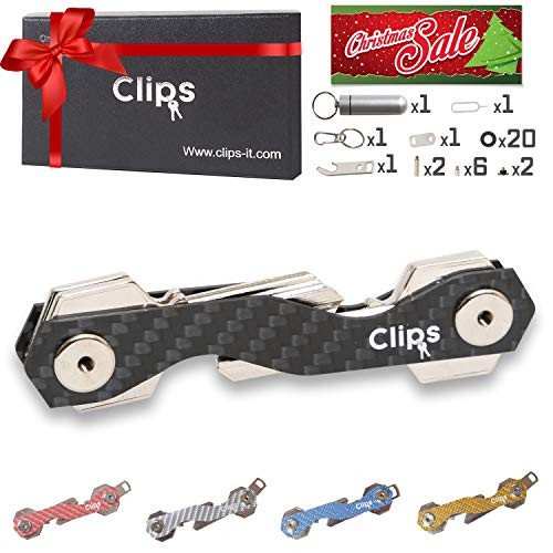 Smart Compact Key Holder Keychain - Made of Carbon Fiber & Stainless Steel- Pocket Organizer Up to 18 Keys- Lightweight, Strong-Key Gadget Includes Sim & Bottle Opener, Carabiner & More (Black) Smart Compact Key Holder Keychain - Made of Carbon Fiber & Stainless Steel- Pocket Organizer Up to 18 Keys- Lightweight, Strong-Key Gadget Includes Sim & Bottle Opener, Carabiner & More (Black)
