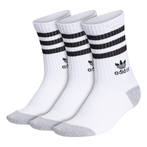 adidas Originals Kids-Boy's/Girl's Roller Crew Socks (3-Pair), White/Black/Heather Grey, Medium adidas Originals Kids-Boy's/Girl's Roller Crew Socks (3-Pair), White/Black/Heather Grey, Medium