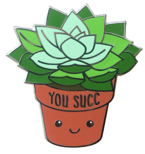 TINY BEE CARDS -"You Succ" Funny Succulent Plant Hard Enamel Lapel Pin