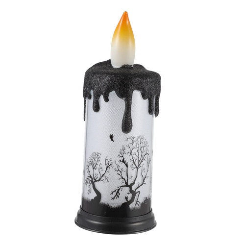 DOITOOL 1pc Halloween Candle Lights Led Decor Halloween Black Flameless Candle Led Electronic Lights Haunted House Party Decor Halloween Candles Lights Plastic The Witch Flashing
