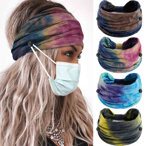 Olbye Button Headband Women Wide Nurse Headbands with Buttons for Mask Knotted Turban Head Band Non Slip Elastic Hairbands Tie Dye Workout Headwraps Sports Hair Scarfs Yoga Sweatband Mask Ear Saver Hairband Bohemian Head Wrap Boho Head Bands for Wome Olbye Button Headband Women Wide Nurse Headbands with Buttons for Mask Knotted Turban Head Band Non Slip Elastic Hairbands Tie Dye Workout Headwraps Sports Hair Scarfs Yoga Sweatband Mask Ear Saver Hairband Bohemian Head Wrap Boho Head Bands for Wome
