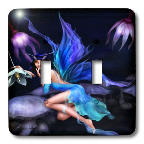 3dRose LLC lsp_101704_2 Beautiful Fairy with Blue N Purple Wings Double Toggle Switch 3dRose LLC lsp_101704_2 Beautiful Fairy with Blue N Purple Wings Double Toggle Switch