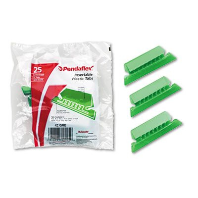 Pendaflex Products - Pendaflex - Hanging File Folder Tabs, 1/5 Tab, 2 in, Green Tab/White Insert, 25/Pack - Sold As 1 Pack - Color-matched to Pendaflex hanging file folders. - Blank white inserts included. - Create your own headings, wide enough for