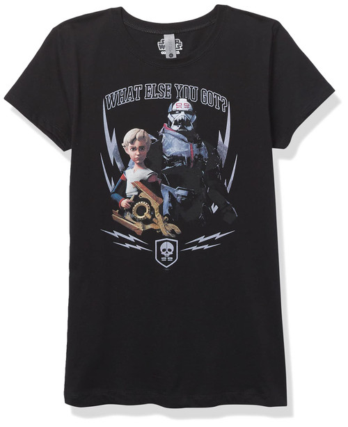 Star Wars Bad Batch Omega Wrecker Girl's Solid Crew Tee, Black, X-Large