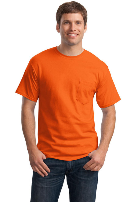 Hanes TAGLESS Pocket T-Shirt_Orange_M