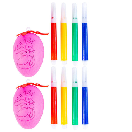 Toyvian 10 Sets Easter Egg Set Fake Nest Egg DIY Easter Egg Pendant Hand Painted Easter Eggs Artificiales para Kids Suit Plastic DIY Eggs Child PVC Decorate Graffiti