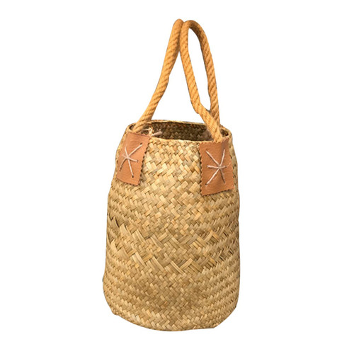 BESTOYARD seagrass flower pot Rattan Laundry Basket indoor hanging planters straw flower planter Woven Flower Pot hanging flower pots beach rattan bag wicker vase pocket Wooden fruit basket BESTOYARD seagrass flower pot Rattan Laundry Basket indoor hanging planters straw flower planter Woven Flower Pot hanging flower pots beach rattan bag wicker vase pocket Wooden fruit basket