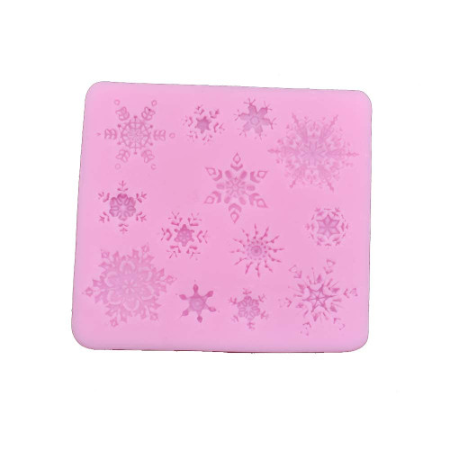 RELAND SUN 3D Christmas Decorations Snowflake Lace Chocolate Party DIY Fondant Baking Cooking Cake Decorating Tools Candy Silicone Mold (B)