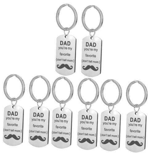 BESTOYARD 8 Pcs Father's Day Keychain Metal Keychain Backpack Keychain Papa Keychain Father Key Chain Bag Hanging Keychain Father Daughter Keyring Father's Day Key Chain Key Hanging Decor