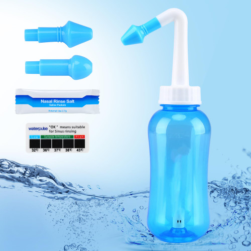 Neti Pot Sinus Rinse Bottle Nasal Wash Bottle Nose Wash Cleaner Pressure Rinse Nasal Irrigation for Adult & Kid BPA Free 300ml with 30 Nasal Wash Salt Packets and Sticker Thermometer Neti Pot Sinus Rinse Bottle Nasal Wash Bottle Nose Wash Cleaner Pressure Rinse Nasal Irrigation for Adult & Kid BPA Free 300ml with 30 Nasal Wash Salt Packets and Sticker Thermometer