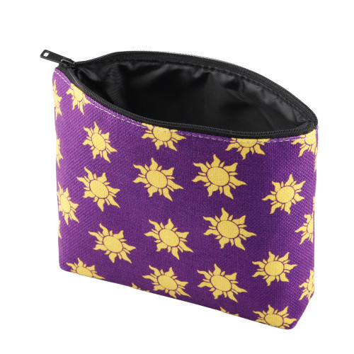 CMNIM Tangle Gold Sun Makeup Bag Sun Princess Inspired Gift Fairytale Themed Gifts for Fans Makeup Zipper Pouch Bag (Gold Sun MB)