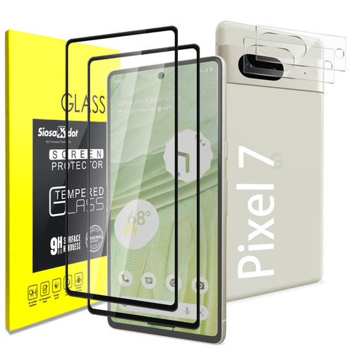 Google Pixel 7 Tempered Glass Screen Protector and Camera Lens Protector, Fingerprint Recognition, HD Clear, Bubble Free, 9H Hardness, Full Screen Coverage Tempered Glass for Pixel 7 5G 6.4 inch [2+2 Pack]