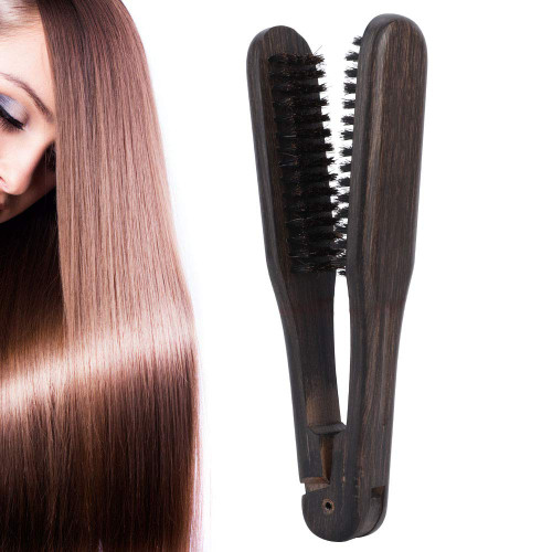 Double Brushes Comb, Clamp Hair Brush Salon Hairdressing Hair,Professional Hairdressing Comb Double Brushes Wooden Anti static Hair Straightener Tool Double Brushes Comb, Clamp Hair Brush Salon Hairdressing Hair,Professional Hairdressing Comb Double Brushes Wooden Anti static Hair Straightener Tool