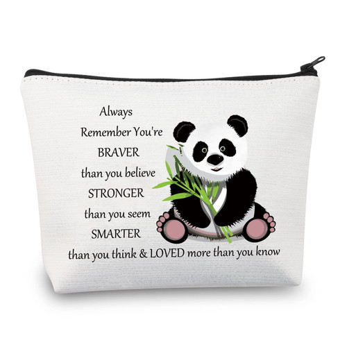 LEVLO Cute Panda Cosmetic Make up Bag Panda Inspired Gifts You Are Braver Stronger Smarter Than You Think Makeup Zipper Pouch Bag (Panda Bag) LEVLO Cute Panda Cosmetic Make up Bag Panda Inspired Gifts You Are Braver Stronger Smarter Than You Think Makeup Zipper Pouch Bag (Panda Bag)