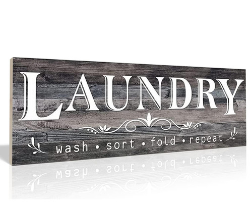 Laundry Sign, Solid Wood Laundry Room Decor, Rustic Signs Wall Hanging for Home Farmhouse Wall Decorations