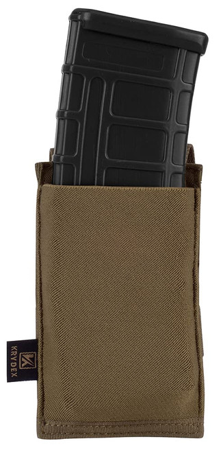 KRYDEX Molle 5.56mm Single Magazine Pouch Speed Mag Pouches for .223 5.56 Magazine (Coyote Brown-Single Pouch) KRYDEX Molle 5.56mm Single Magazine Pouch Speed Mag Pouches for .223 5.56 Magazine (Coyote Brown-Single Pouch)