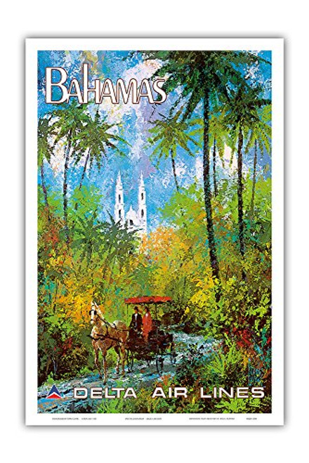 Pacifica Island Art Bahamas - Delta Air Lines - Vintage Airline Travel Poster by Jack Laycox c.1970s - Master Art Print - 12in x 18in Pacifica Island Art Bahamas - Delta Air Lines - Vintage Airline Travel Poster by Jack Laycox c.1970s - Master Art Print - 12in x 18in