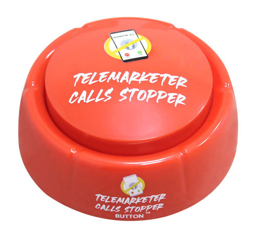 Talkie Toys Products Telemarketer Calls Stopper Button - Plays 5 Hilarious 30 Second Audio Clips - Funny Talking Button for Annoying Telemarketer Calls