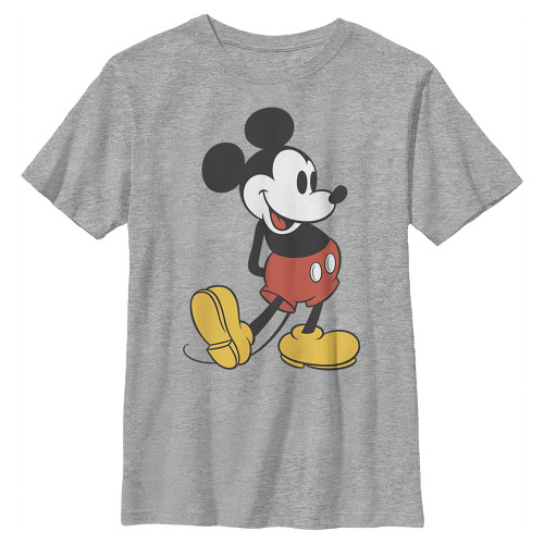 Disney Characters Classic Mickey Boy's Crew Tee, Athletic Heather, Large