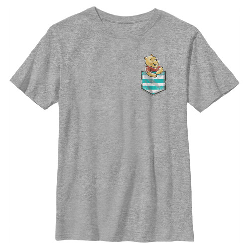 Disney Pooh Pocket Winnie Boy's Crew Tee, Athletic Heather, Small Disney Pooh Pocket Winnie Boy's Crew Tee, Athletic Heather, Small