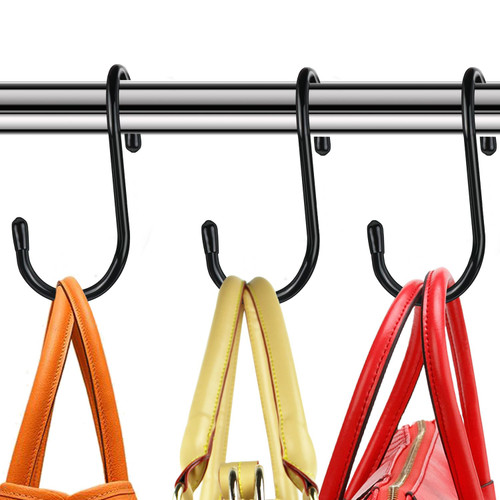 HiGift 16 Pack Purse Hanger for Closet, Unique Twist Design Bags Hanger Hooks, Large Size Closet Rod Hooks for Hanging Purses, Handbags, Belts, Scarves, Hats,Clothes, Pans and Pots