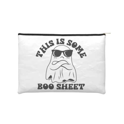 iapodiad Cute Ghost Halloween Cosmetic Bag Personalized Small Makeup Bag for Women Zipper Pouch Organizer Bags Gift Idea