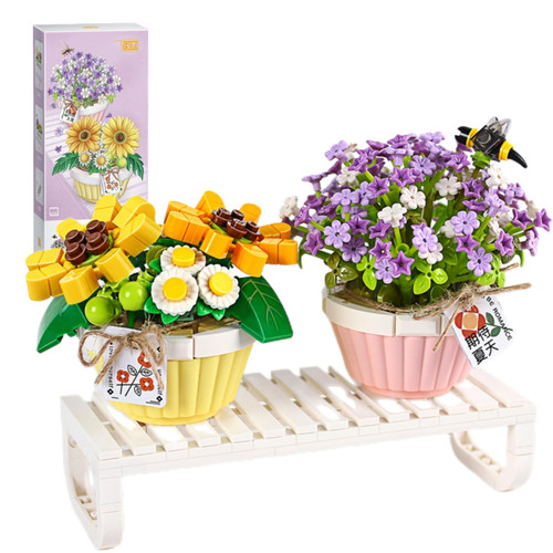 EasyAgo Mini Bricks Artificial Flower Bouquet Building Sets?DIY Simulation Plant Series Creative Toys,Birthday Gift for Adults Women Teens Kids 6+ Years Old ?Early Summer?