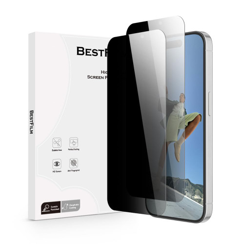 Bestfilm [2 Pack] Privacy Screen Protector for iPhone 15 Plus/iPhone 15 Pro Max, Anti-spy Tempered Glass Film