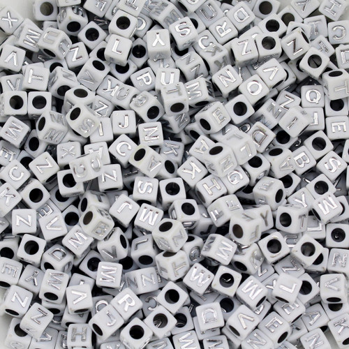 Silver Cube Letter Beads 6x6mm Square Acrylic Alphabet Beads A-Z Spacer Beads for DIY Bracelet Necklace Jewelry Making Silver Cube Letter Beads 6x6mm Square Acrylic Alphabet Beads A-Z Spacer Beads for DIY Bracelet Necklace Jewelry Making