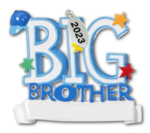 Brother or Sister Ornaments 2023 - Big Brother, Sister, Little Brother, Sister Christmas Ornaments - Easy to Personalize - Comes in Gift Box So It's Ready for Giving (Big Brother - Blue) Brother or Sister Ornaments 2023 - Big Brother, Sister, Little Brother, Sister Christmas Ornaments - Easy to Personalize - Comes in Gift Box So It's Ready for Giving (Big Brother - Blue)