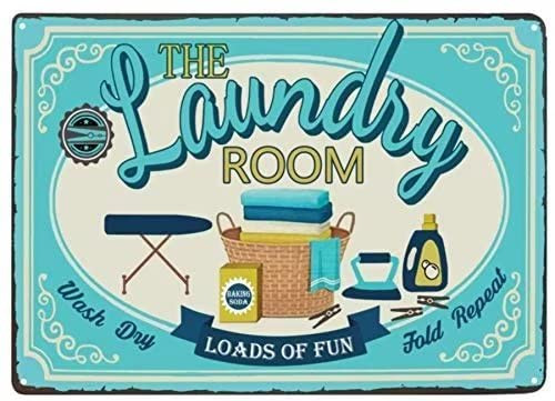 Funny Metal Tin Signs The Laundry Room Loads Of Fun Retro Poster Living Room Cafe Kitchen Bathroom Laundry Home Art Wall Decor Plaque