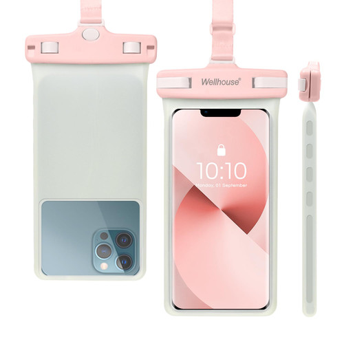 Universal Waterproof Phone Pouch, Waterproof Phone Case Compatible for iPhone15 14 13Pro Max XS Plus Samsung Galaxy S22 Cellphone Up to 7.0", IPX8 3D Cellphone Dry Bag for Vacation-Luminous Pink