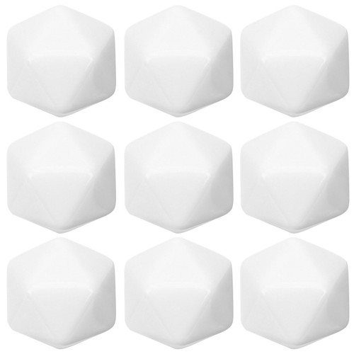 ibasenice D20 10pcs Blank White Dice Set Acrylic 20 Sided Dices DIY Craft Dice Cubes for Math Counting Teaching Board Games DIY Sticker Party Fun D20 Dice