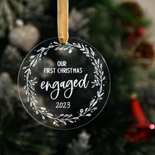 Engagement Gifts for Couples Engagement Ornament 2023 Engaged Christmas Ornament 2023 Engagement Gift Our First Christmas Engaged Ornament 2023