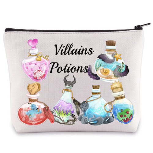 BWWKTOP Villains Poison Cosmetic Makeup Bag Evil Queen Ursula Fans Gifts Villains Potions Zipper Pouch Bag Villains Merchandise (Villains Potions) BWWKTOP Villains Poison Cosmetic Makeup Bag Evil Queen Ursula Fans Gifts Villains Potions Zipper Pouch Bag Villains Merchandise (Villains Potions)
